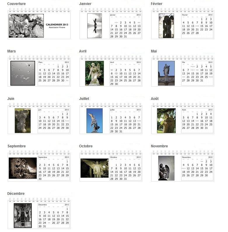 calendrier blanc